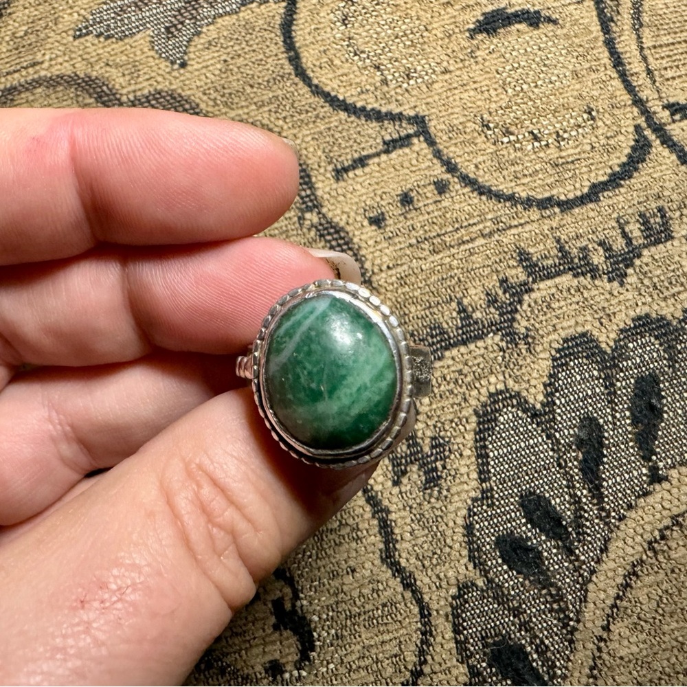Silver and gemstone ring
